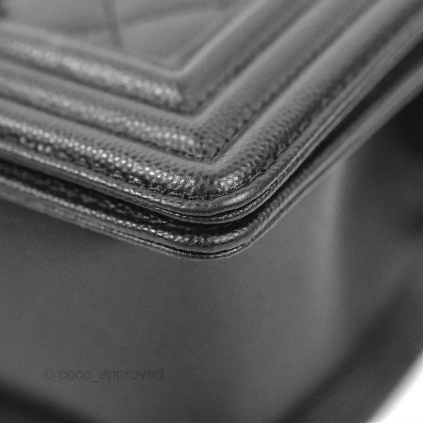 Chanel Small Boy Black Caviar Ruthenium Hardware