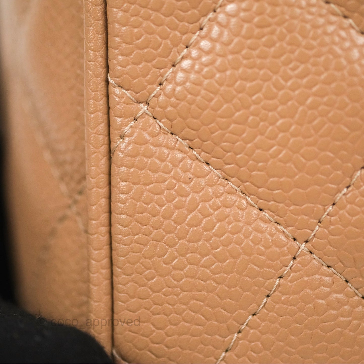 Chanel Vintage Mini CC Boston Bag Beige Caviar
