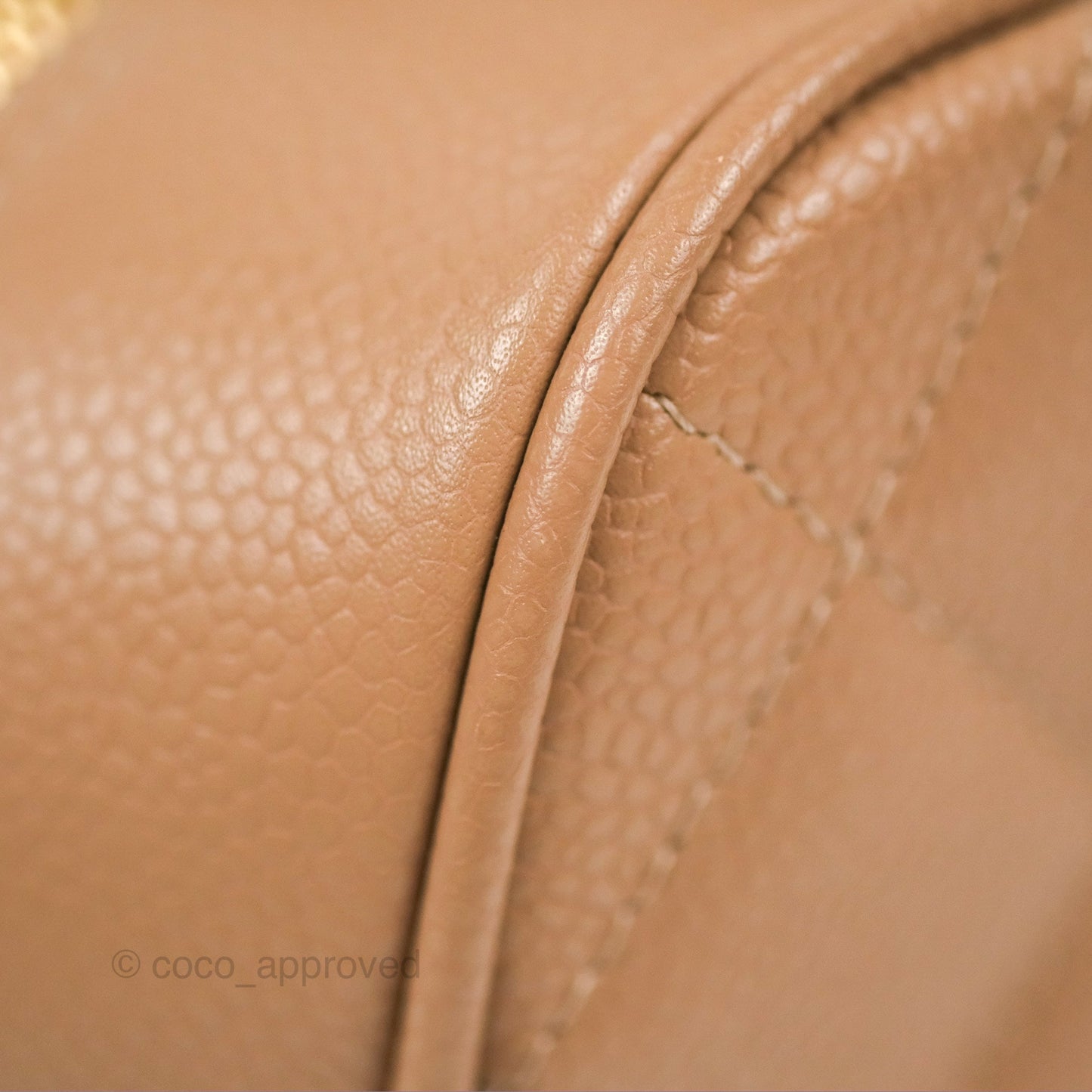 Chanel Vintage Mini CC Boston Bag Beige Caviar