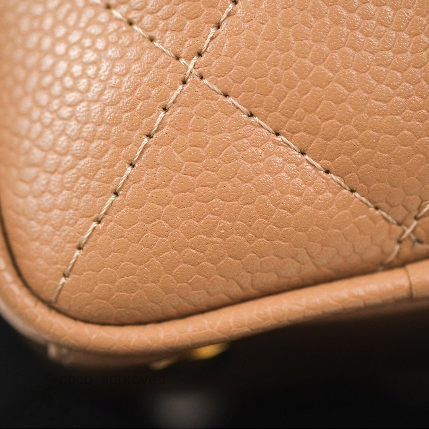 Chanel Vintage Mini CC Boston Bag Beige Caviar