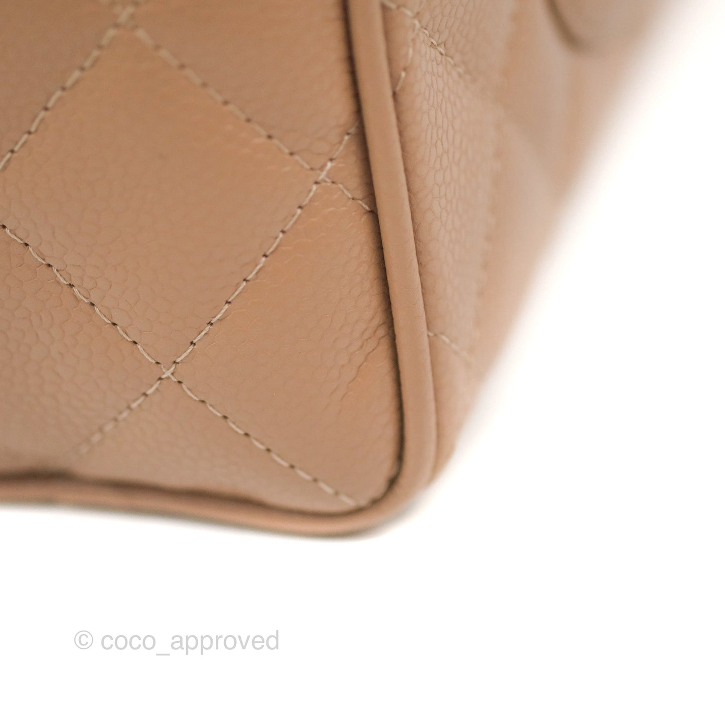 Chanel Vintage Mini CC Boston Bag Beige Caviar