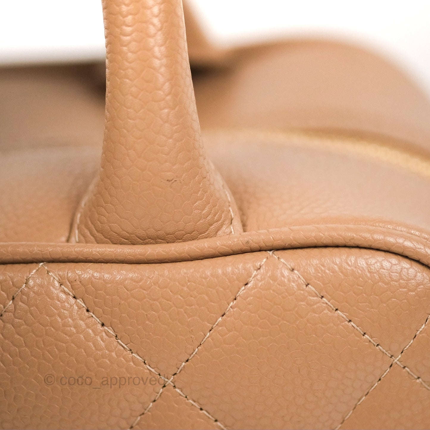 Chanel Vintage Mini CC Boston Bag Beige Caviar