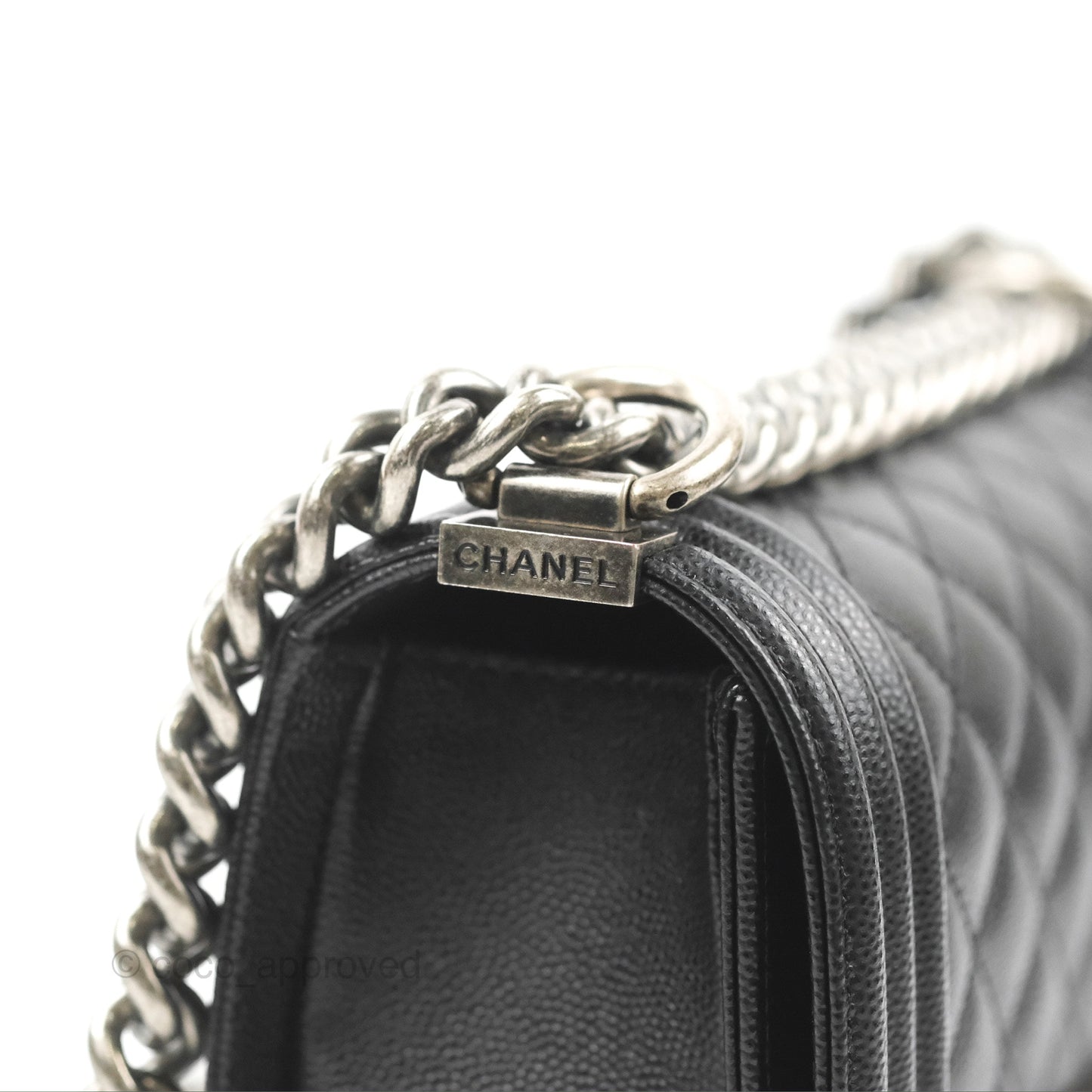 Chanel Small Boy Black Caviar Ruthenium Hardware