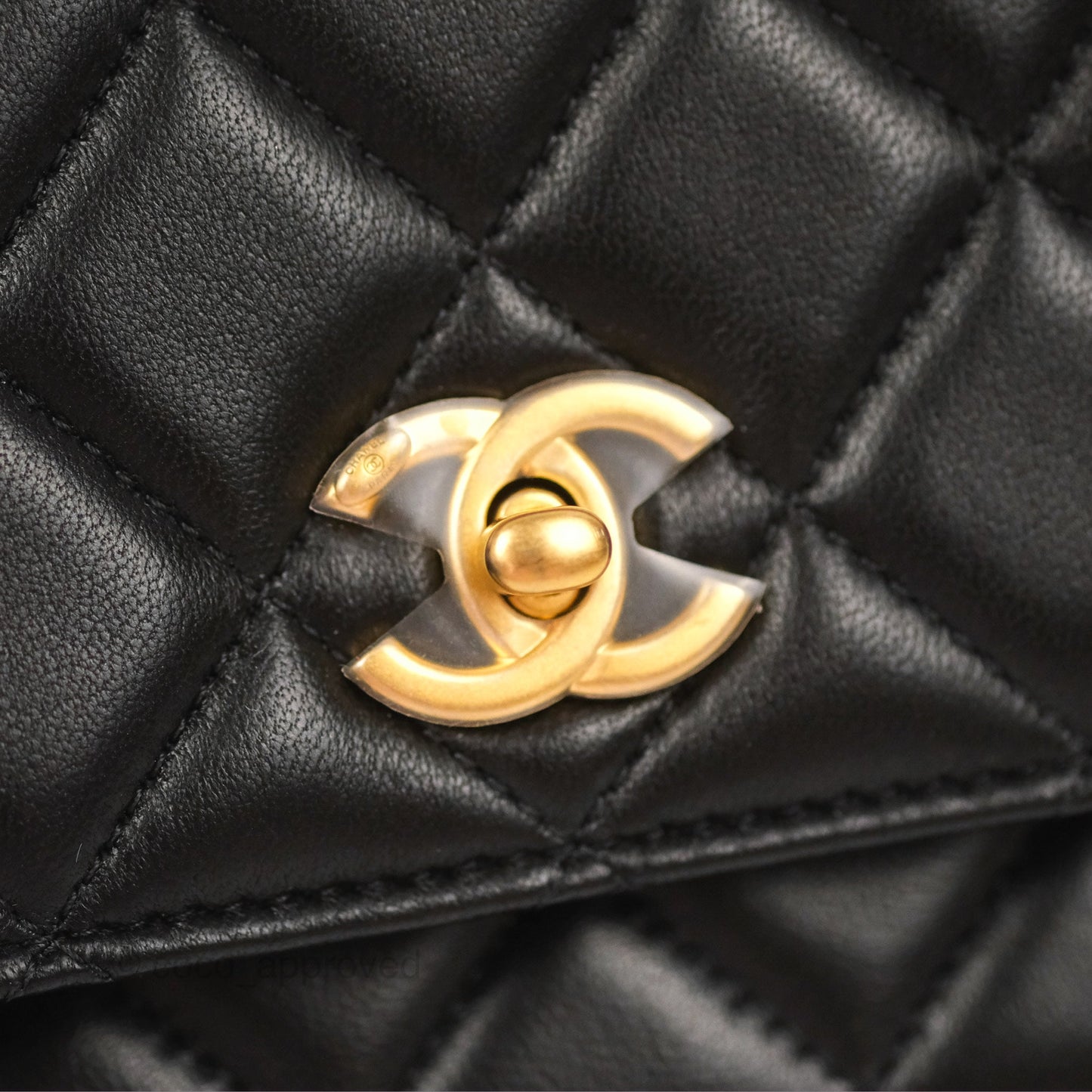 Chanel Quilted Pearl Crush Wallet on Chain WOC Black Lambskin Aged Gold Hardware