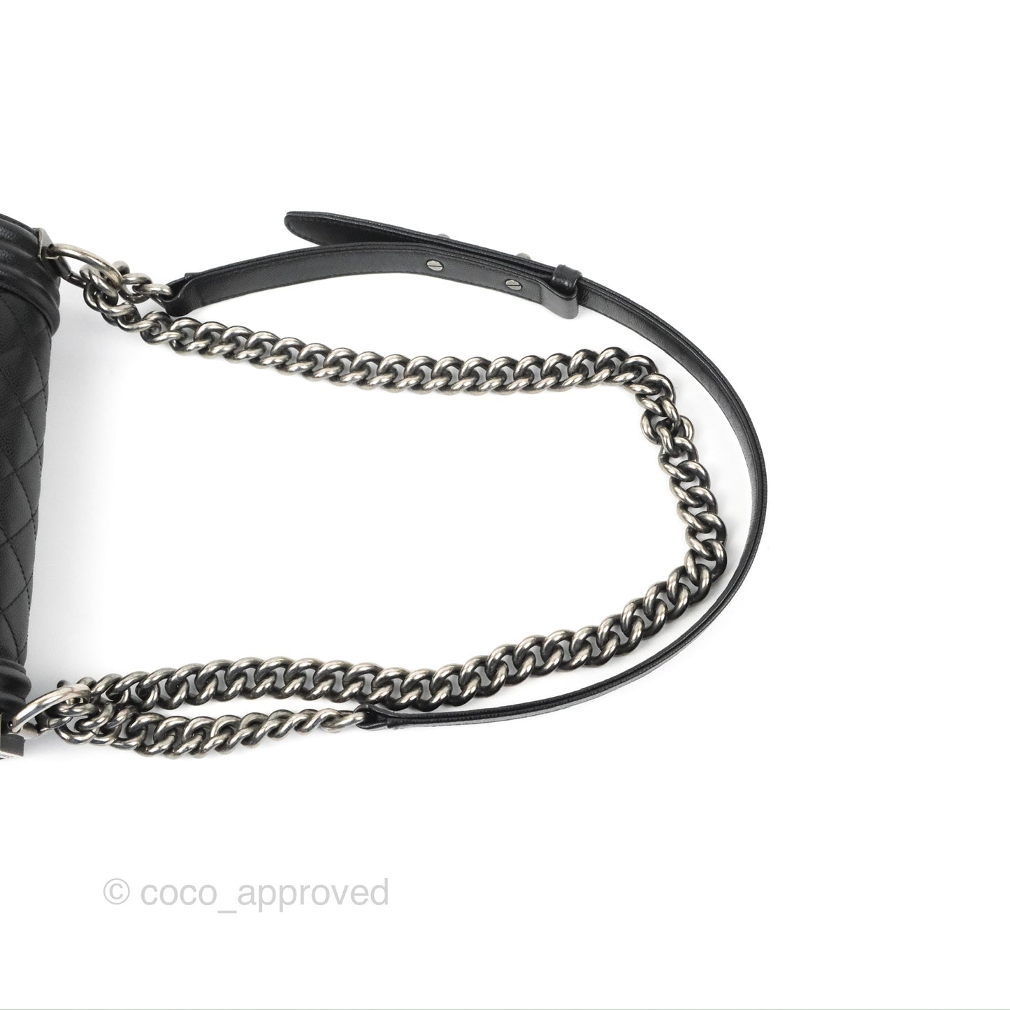 Chanel Small Boy Black Caviar Ruthenium Hardware