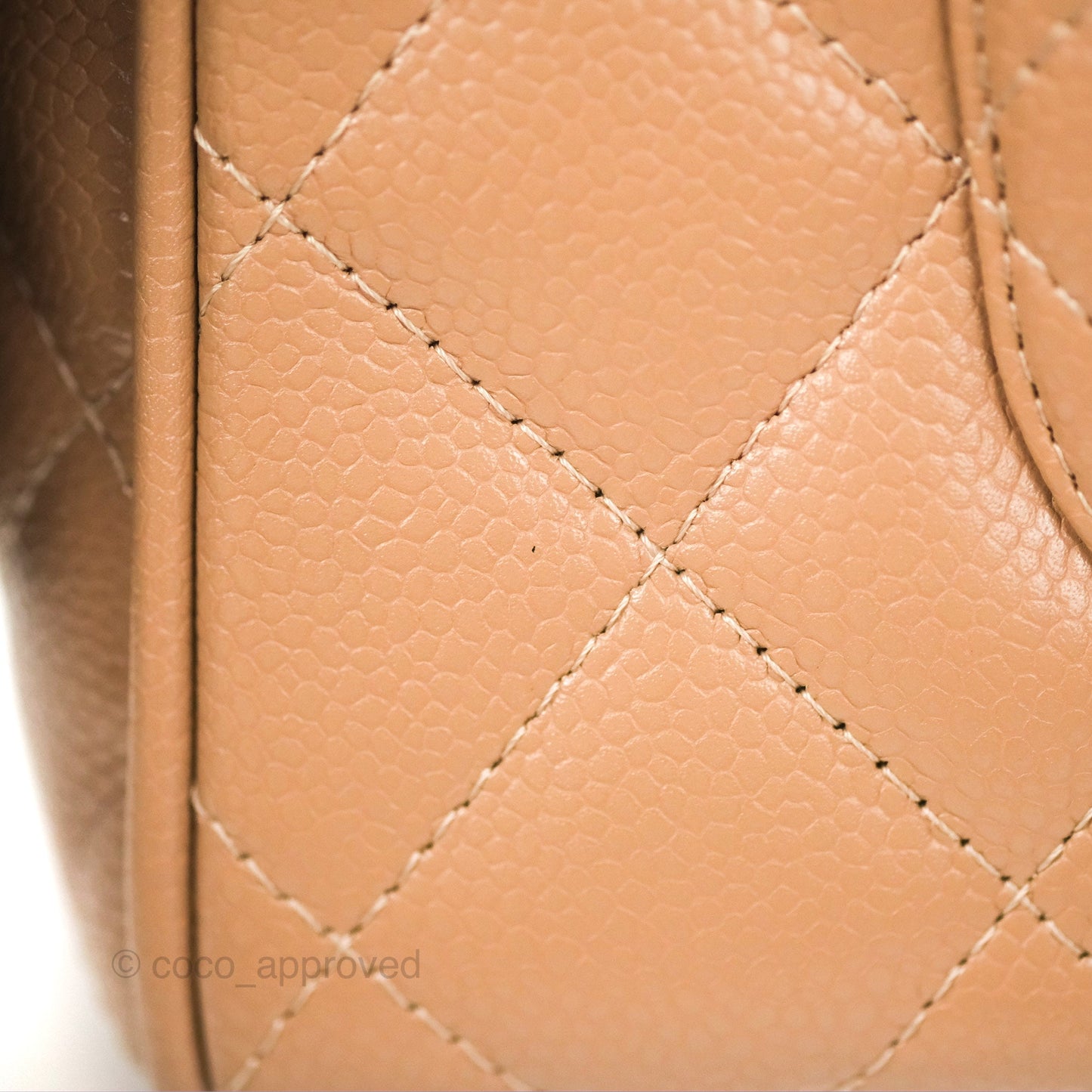 Chanel Vintage Mini CC Boston Bag Beige Caviar