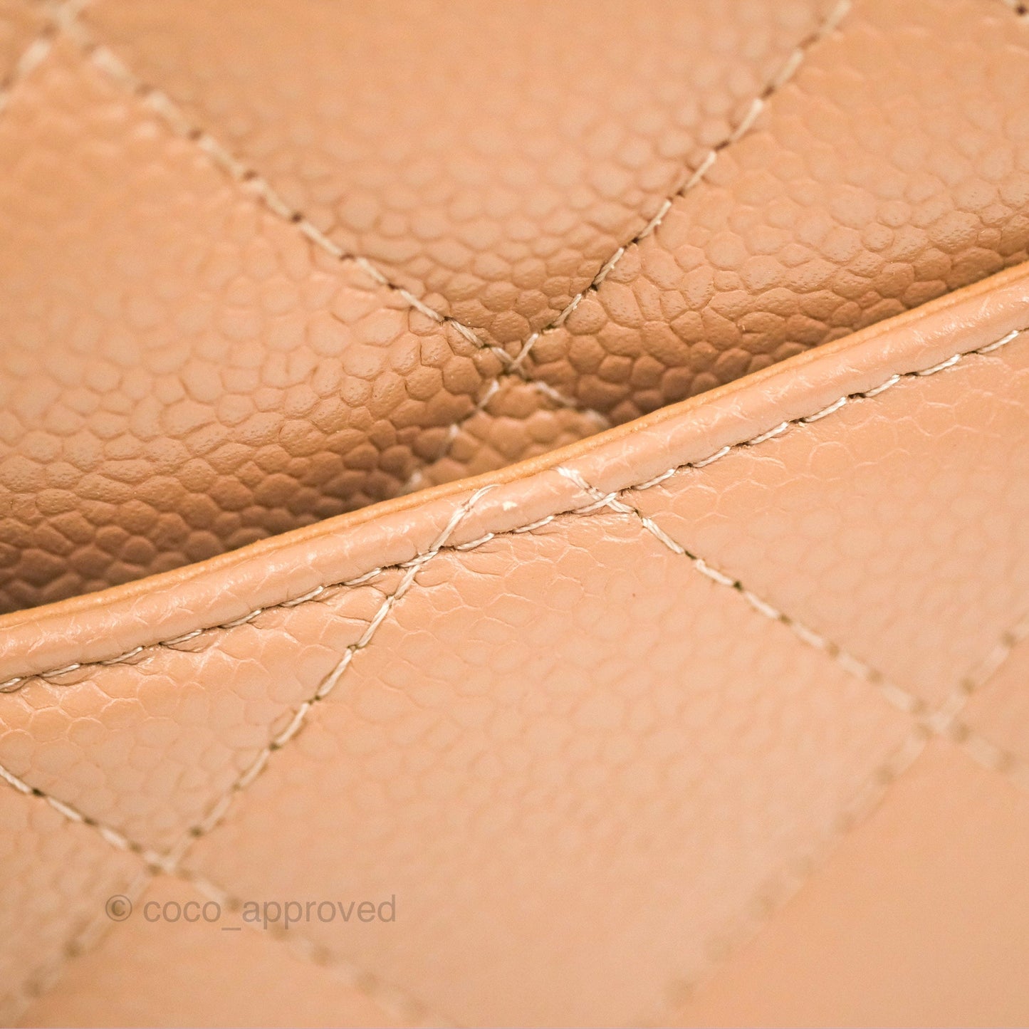 Chanel Vintage Mini CC Boston Bag Beige Caviar