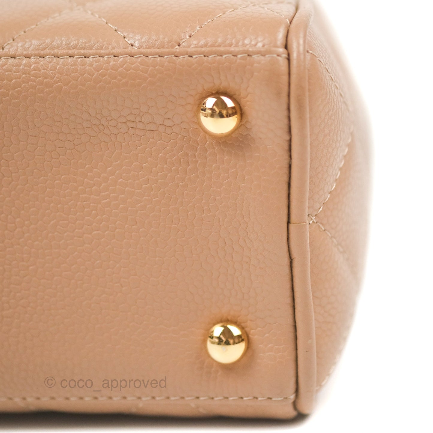 Chanel Vintage Mini CC Boston Bag Beige Caviar