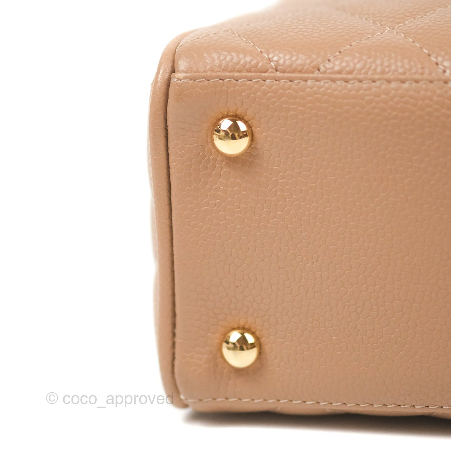 Chanel Vintage Mini CC Boston Bag Beige Caviar