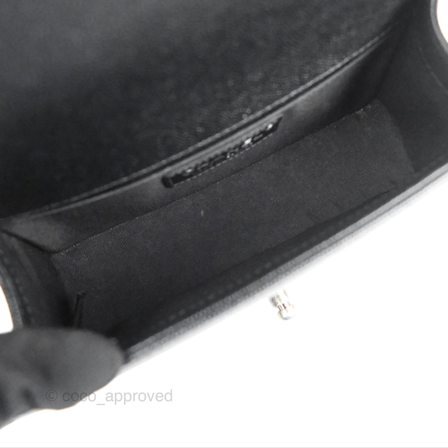 Chanel Small Boy Black Caviar Ruthenium Hardware