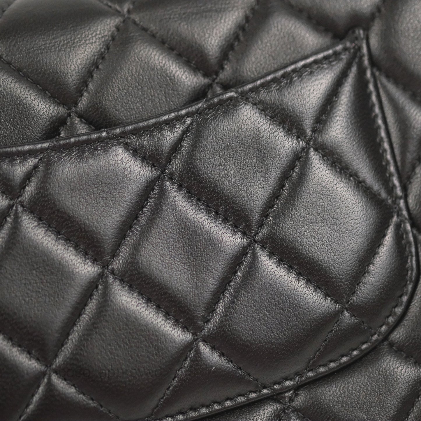 Chanel Quilted Pearl Crush Wallet on Chain WOC Black Lambskin Aged Gold Hardware