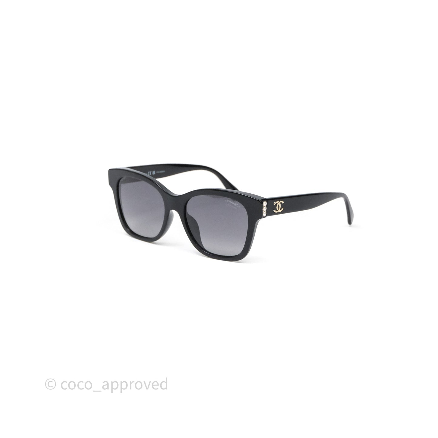 Chanel CC Pearl Sunglasses Black