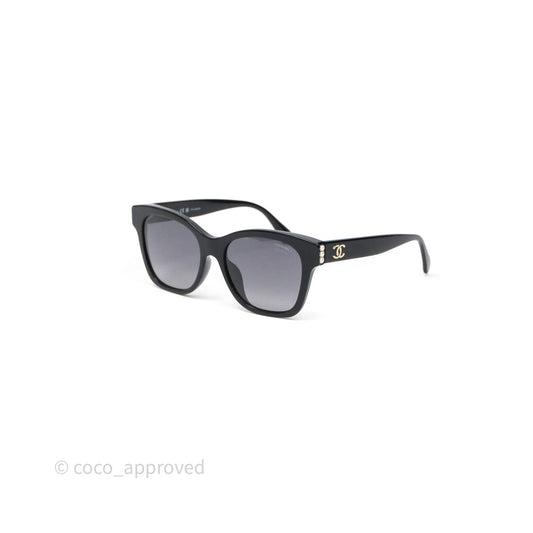 Chanel CC Pearl Sunglasses Black