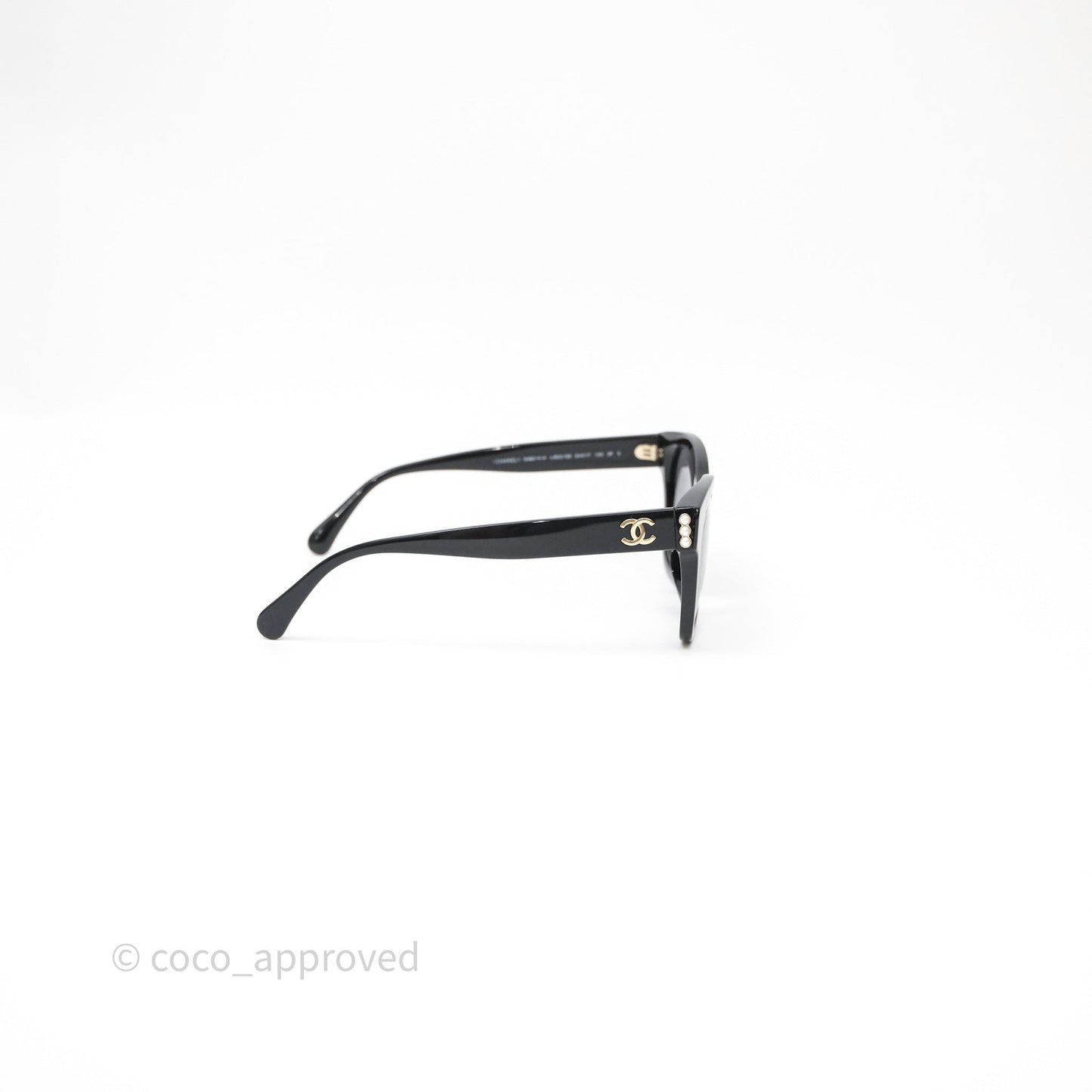 Chanel CC Pearl Sunglasses Black