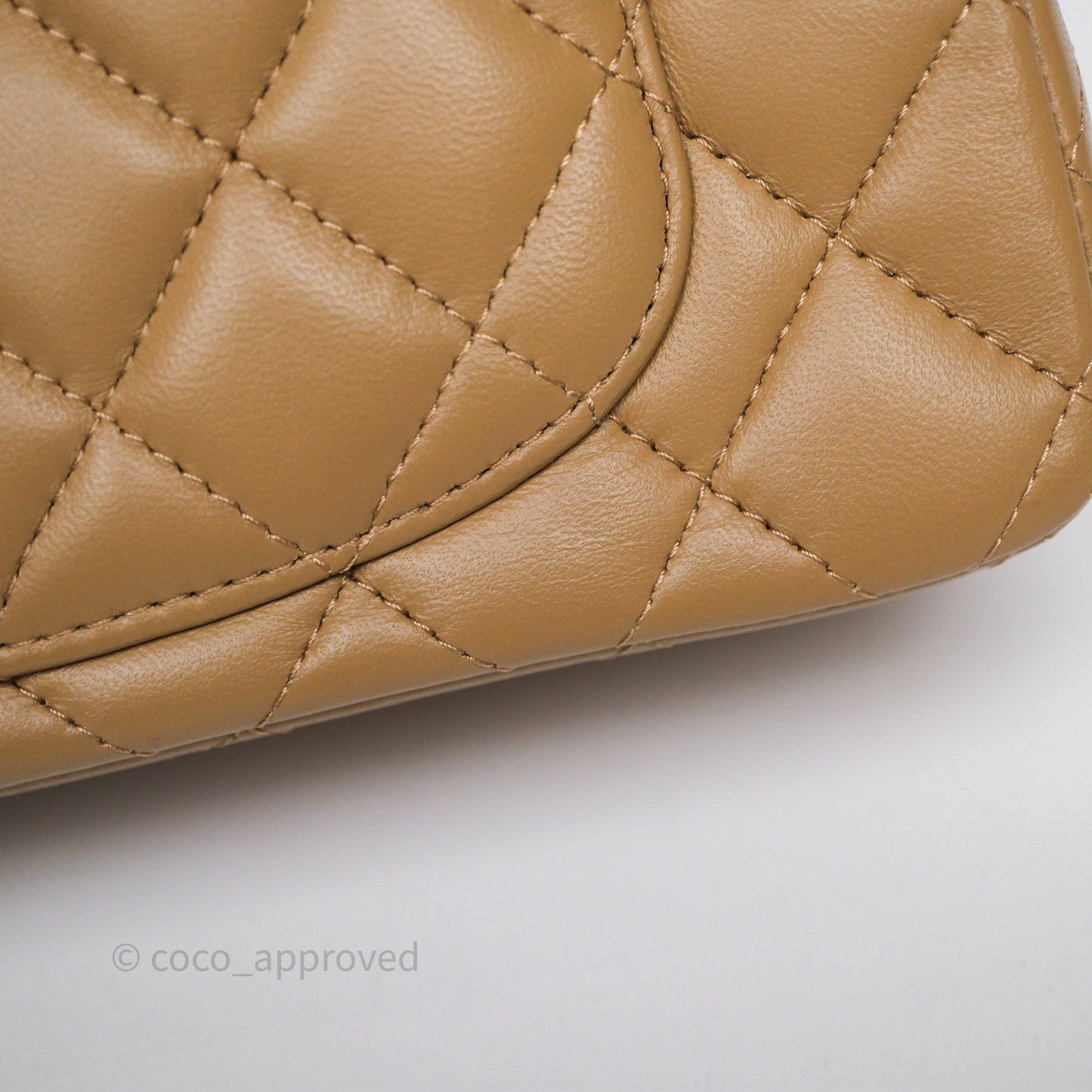 Chanel Metal Top Handle Mini Rectangular Flap Bag Beige Lambskin Aged Gold Hardware