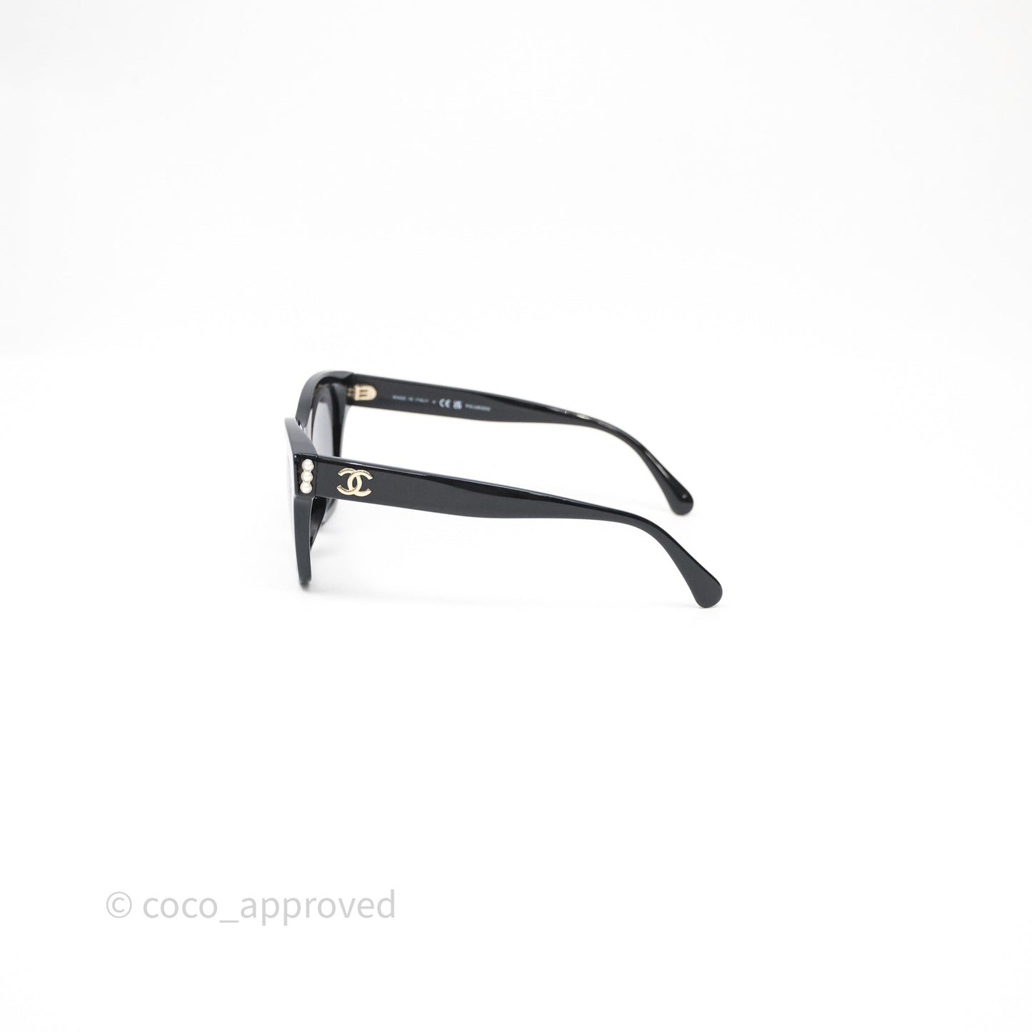 Chanel CC Pearl Sunglasses Black
