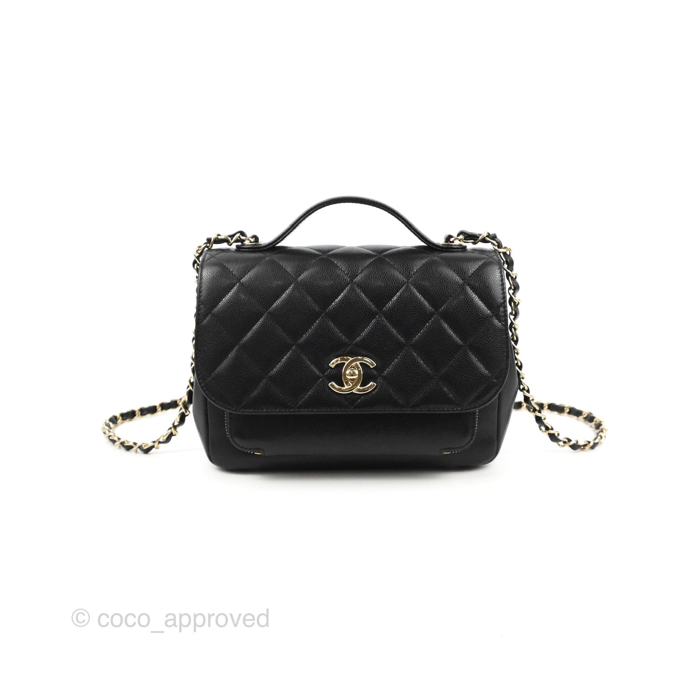 Chanel Quilted Medium Business Affinity Flap Black Caviar Gold Hardware