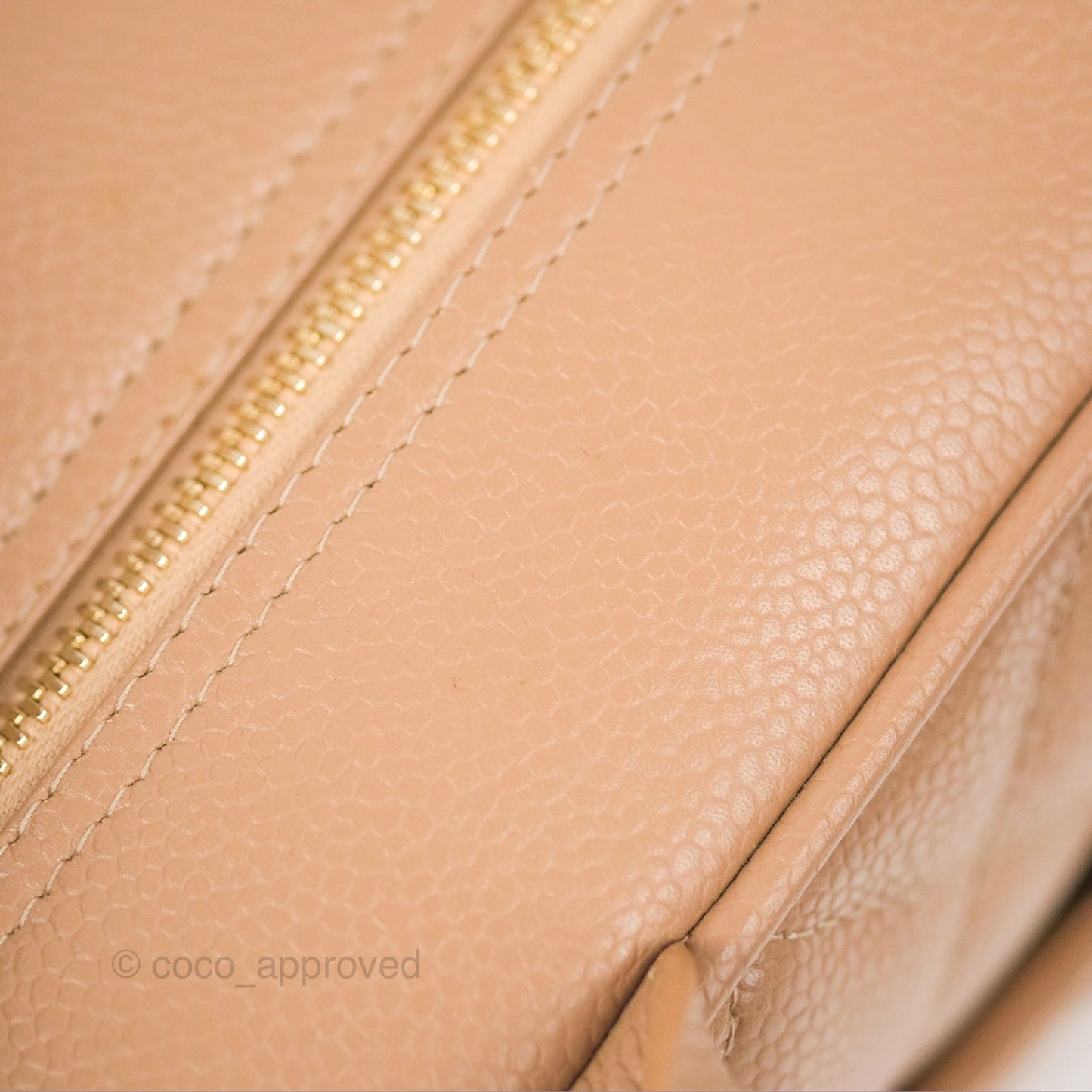 Chanel Vintage Mini CC Boston Bag Beige Caviar