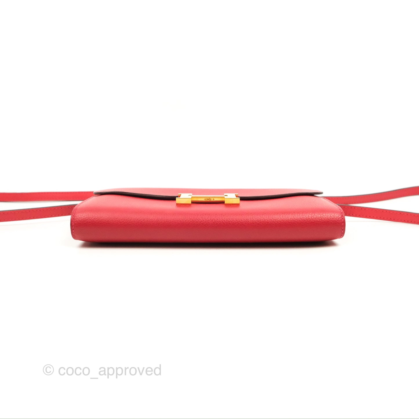 Hermès Constance Long Wallet Rouge Casaque Evercolour Gold Hardware