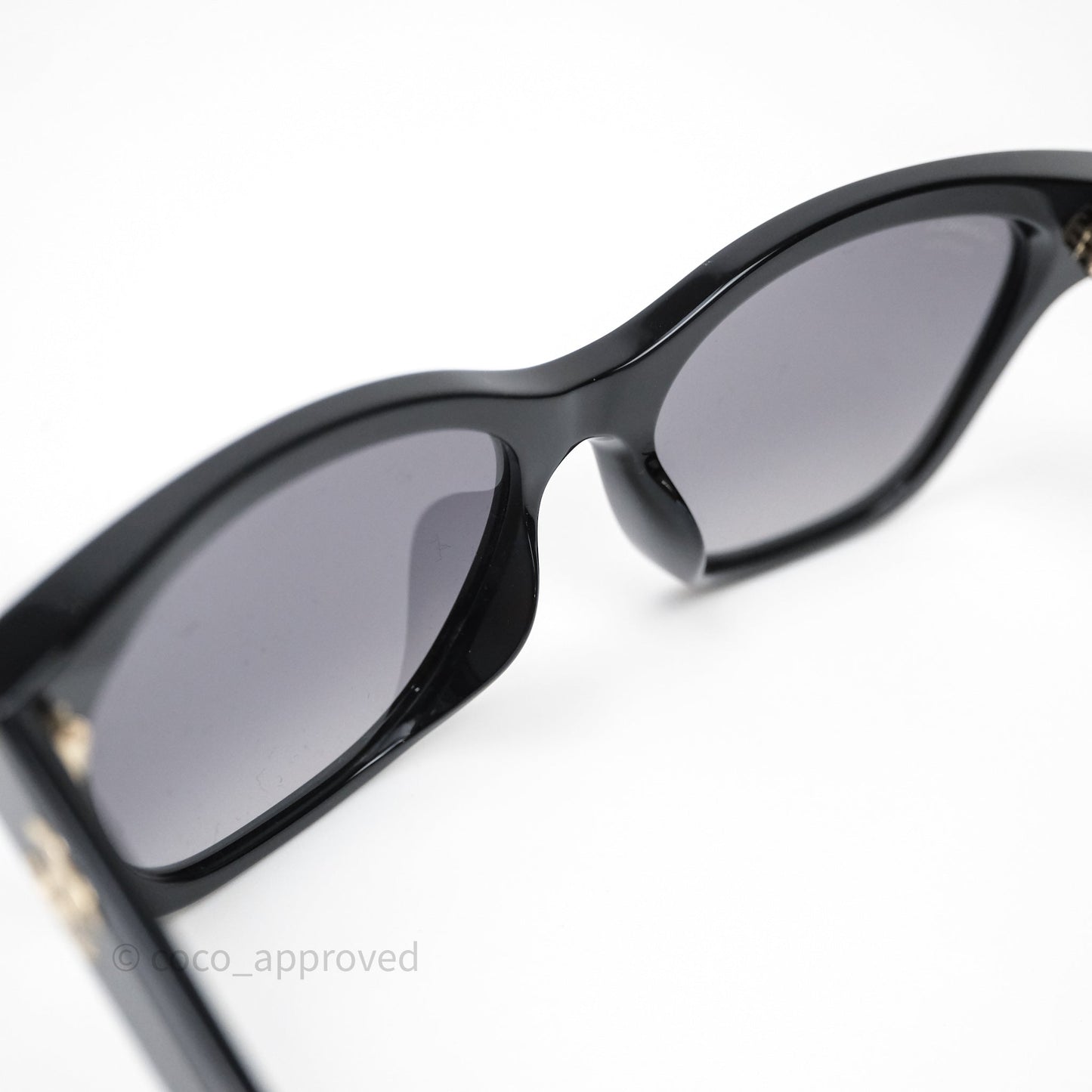 Chanel CC Pearl Sunglasses Black