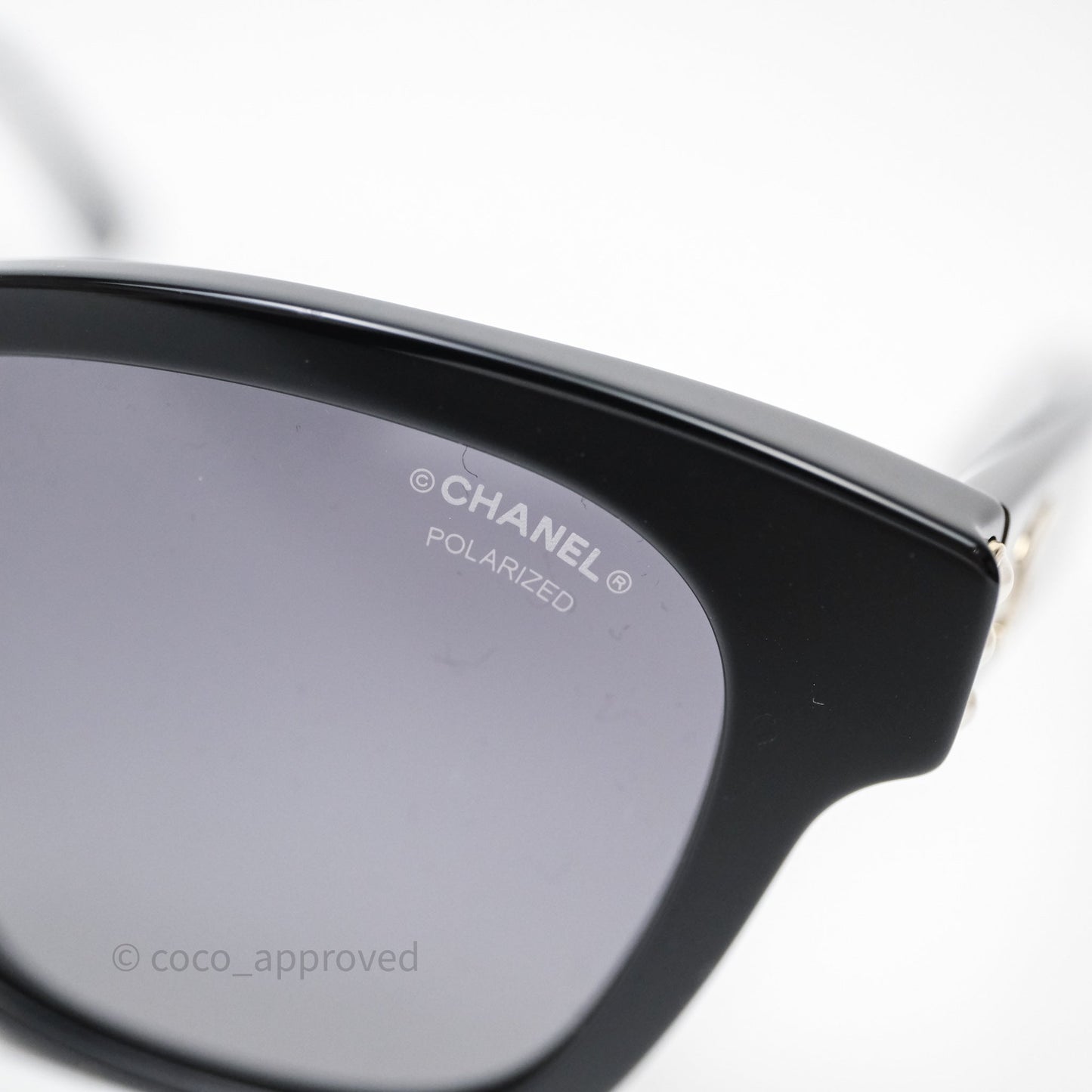 Chanel CC Pearl Sunglasses Black