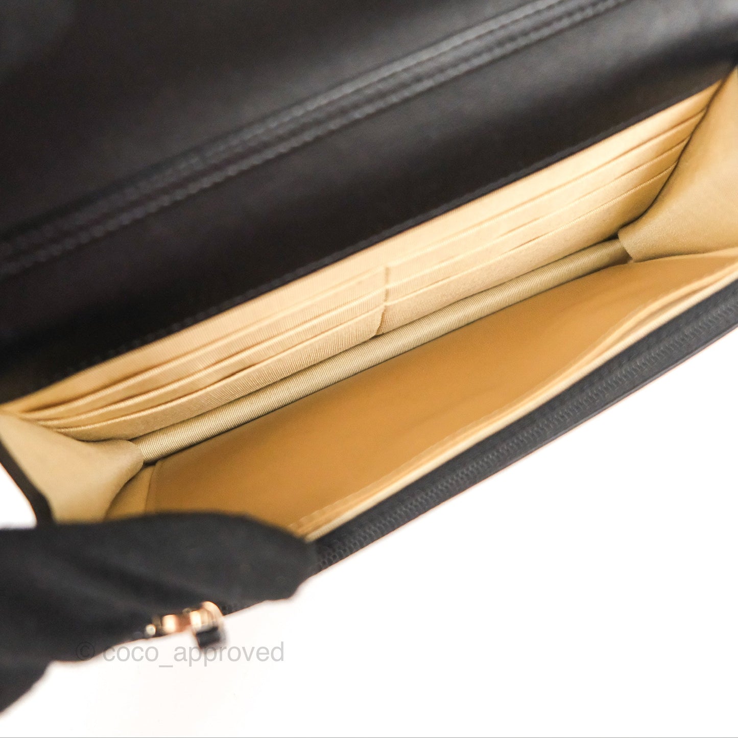 Chanel Quilted Pearl Crush Wallet on Chain WOC Black Lambskin Aged Gold Hardware