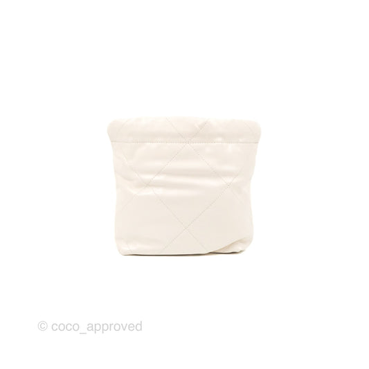 Chanel 22 Mini Bag White Crumpled Calfskin