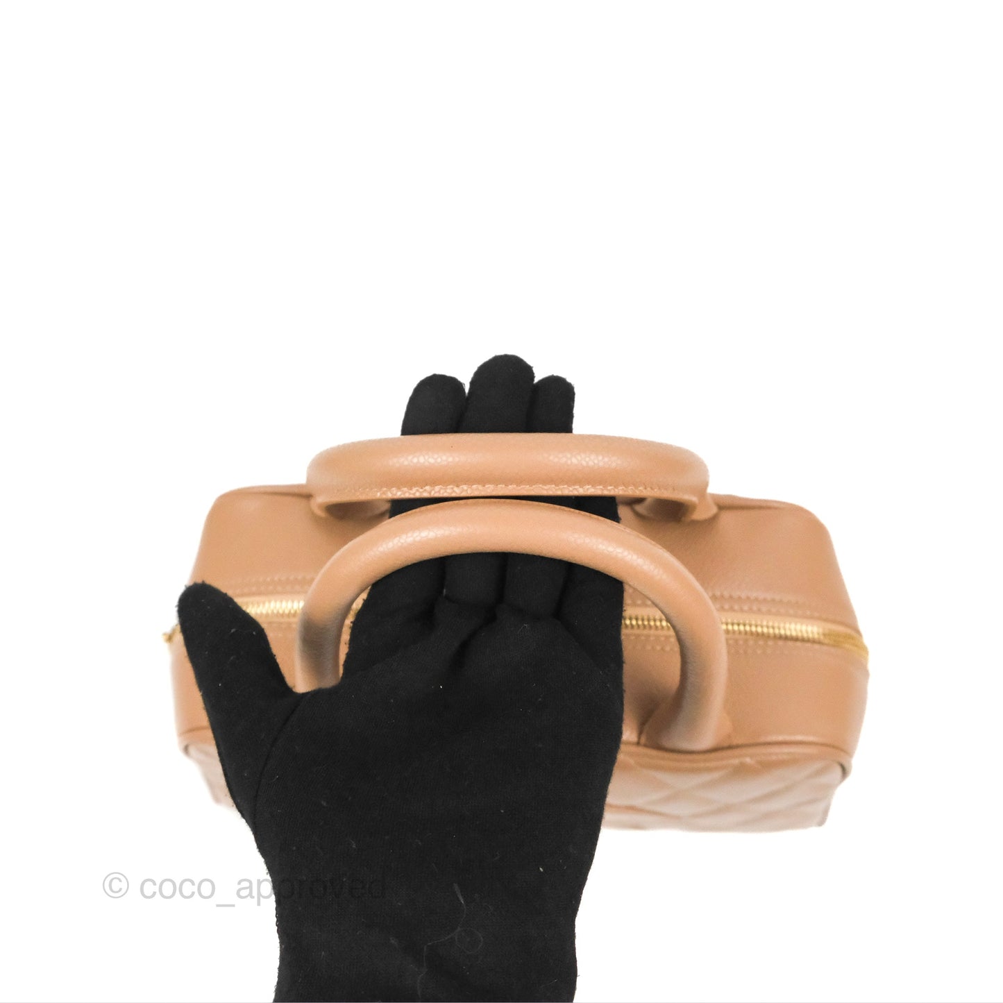 Chanel Vintage Mini CC Boston Bag Beige Caviar