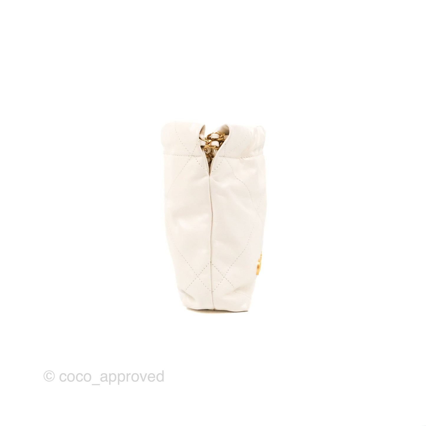 Chanel 22 Mini Bag White Crumpled Calfskin