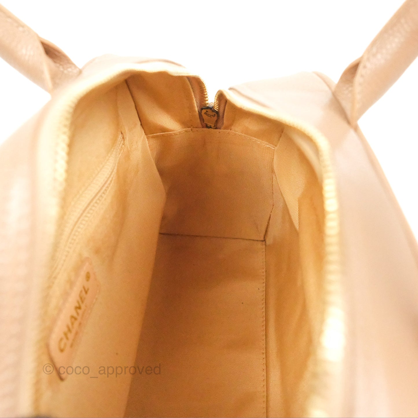Chanel Vintage Mini CC Boston Bag Beige Caviar