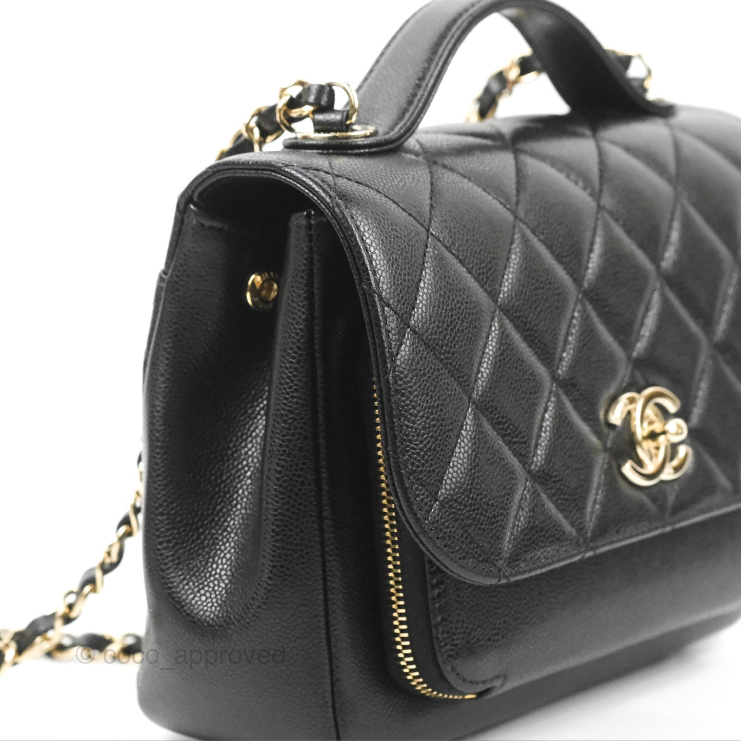 Chanel Quilted Medium Business Affinity Flap Black Caviar Gold Hardware