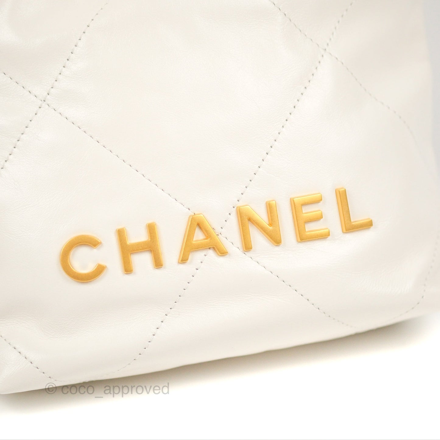 Chanel 22 Mini Bag White Crumpled Calfskin