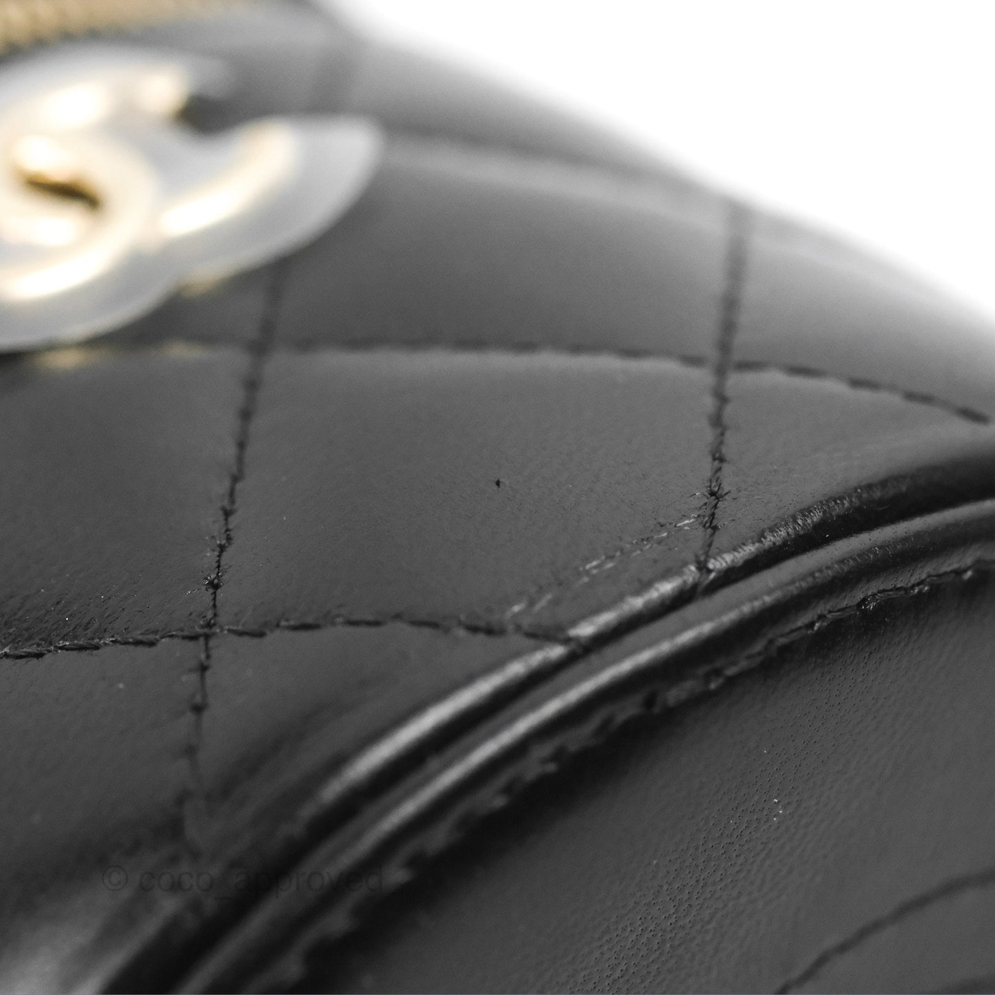 Chanel Mini Top Handle Vanity Case Black Shiny Lambskin Gold Hardware 22S