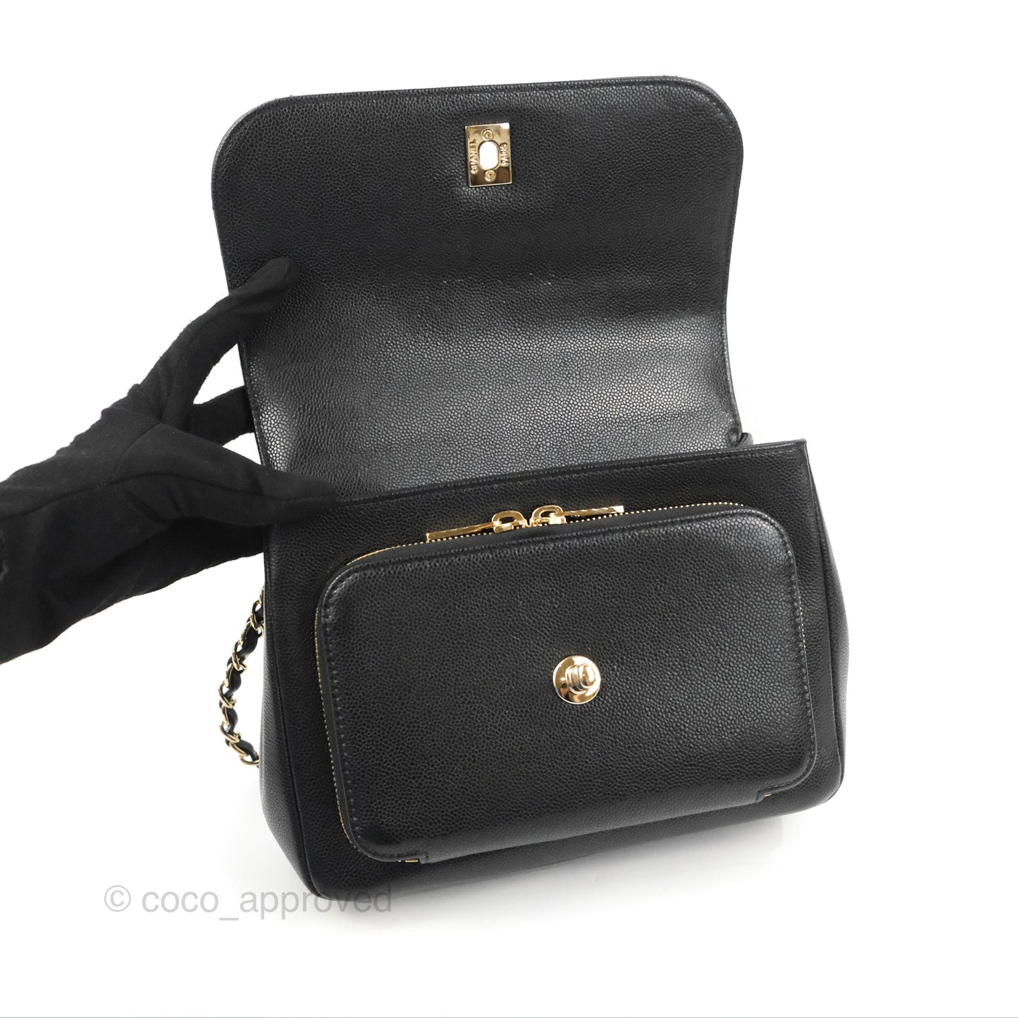 Chanel Quilted Medium Business Affinity Flap Black Caviar Gold Hardware