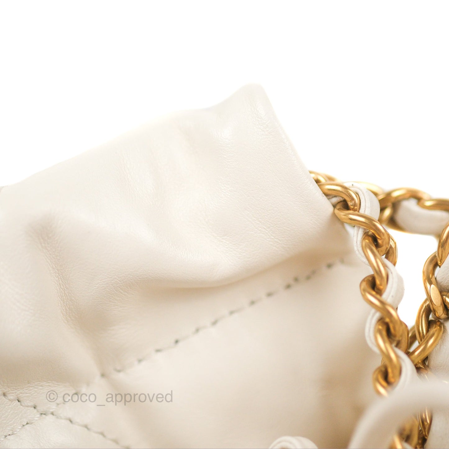 Chanel 22 Mini Bag White Crumpled Calfskin