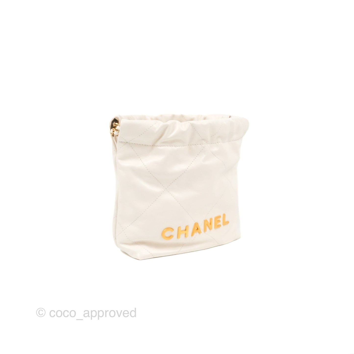 Chanel 22 Mini Bag White Crumpled Calfskin