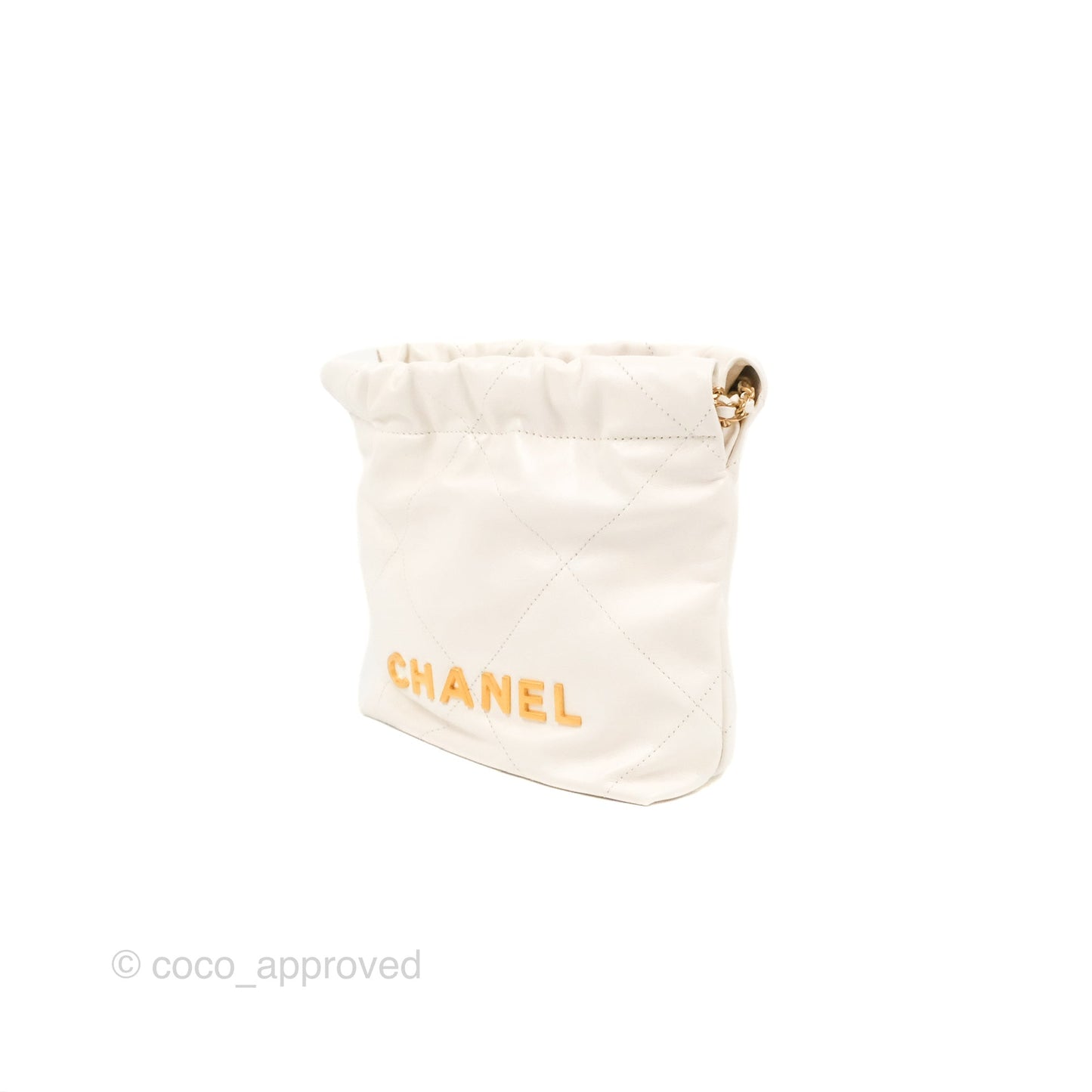 Chanel 22 Mini Bag White Crumpled Calfskin