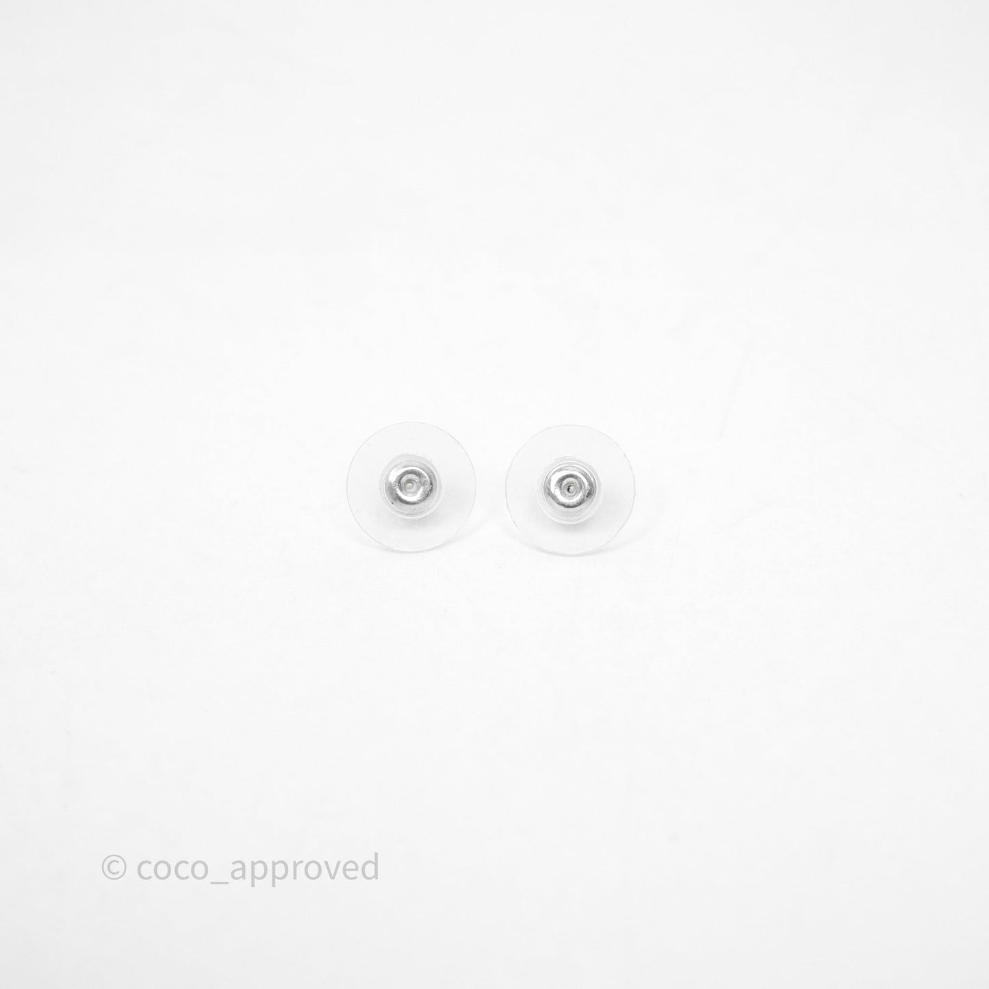 Chanel Crystal Pearl CC Star Drop Earrings Silver 20P