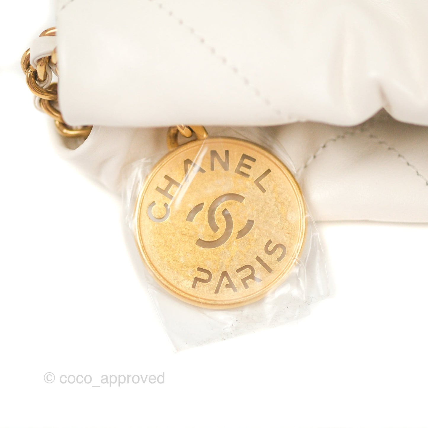 Chanel 22 Mini Bag White Crumpled Calfskin