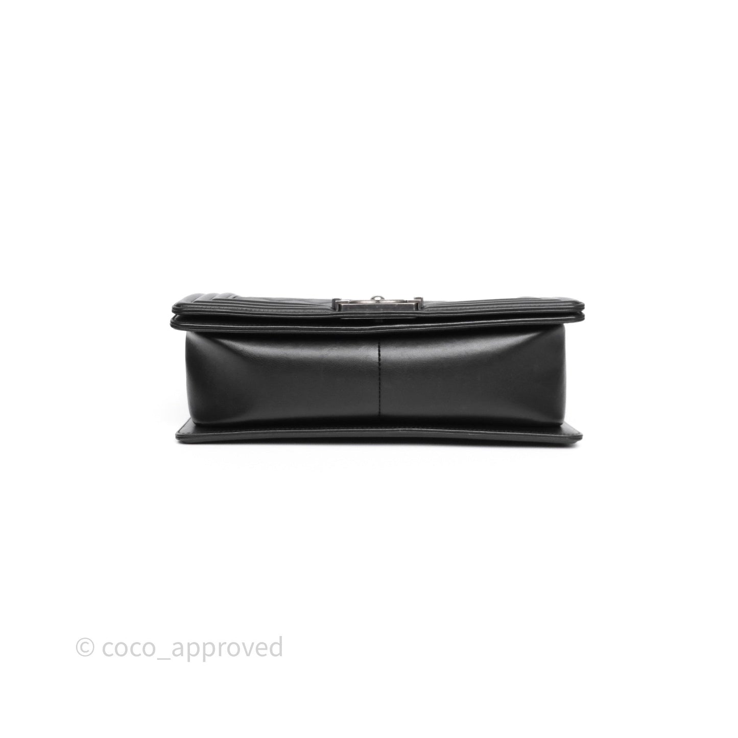 Chanel Quilted Medium Boy Black Calfskin Ruthenium Hardware