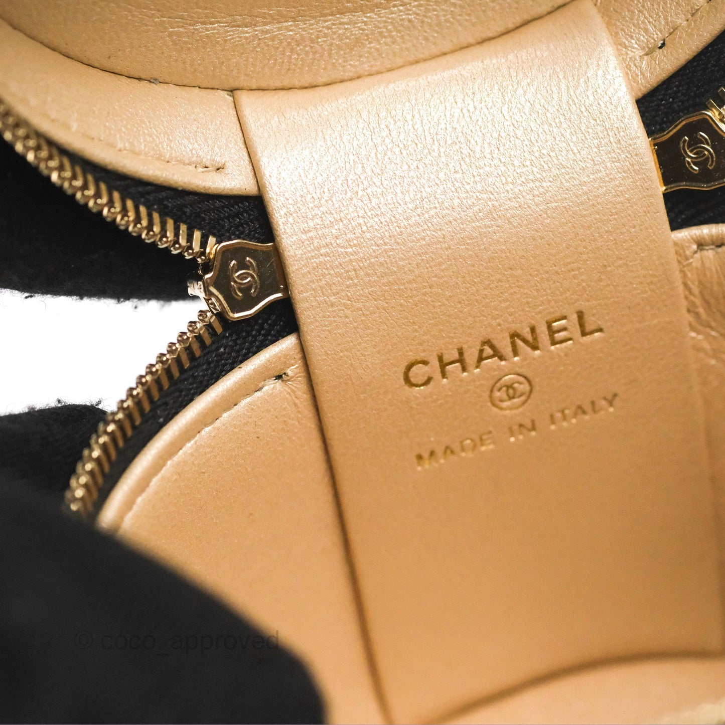 Chanel Mini Top Handle Vanity Case Black Shiny Lambskin Gold Hardware 22S