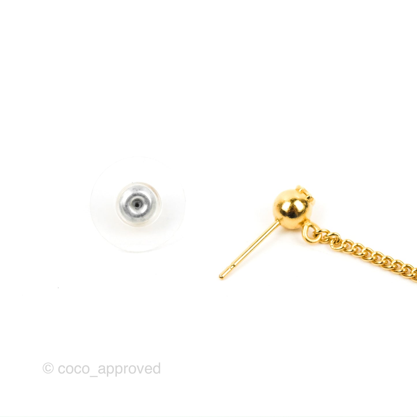Chanel Large CC Drop Earrings Gold Tone 14P