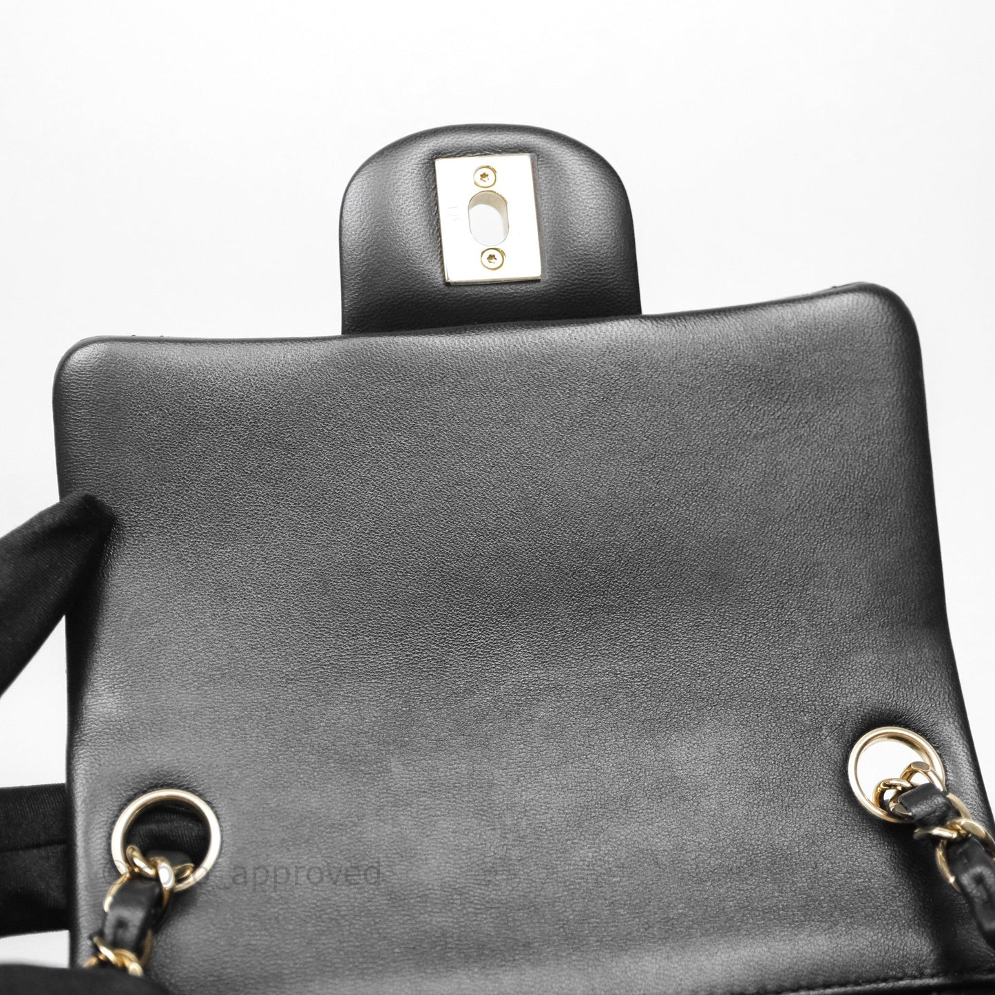 Chanel Mini Square Black Lambskin Gold Hardware
