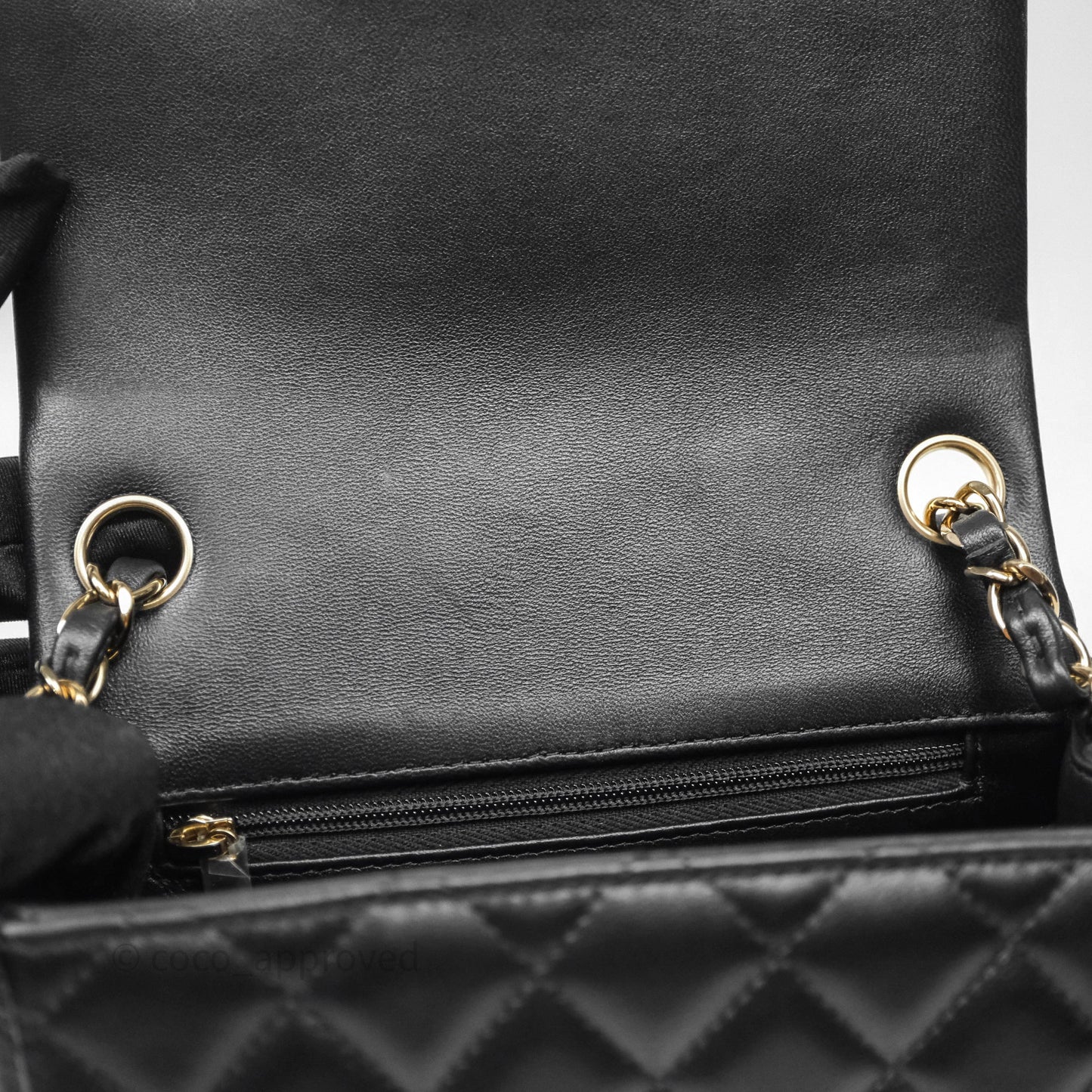 Chanel Mini Square Black Lambskin Gold Hardware