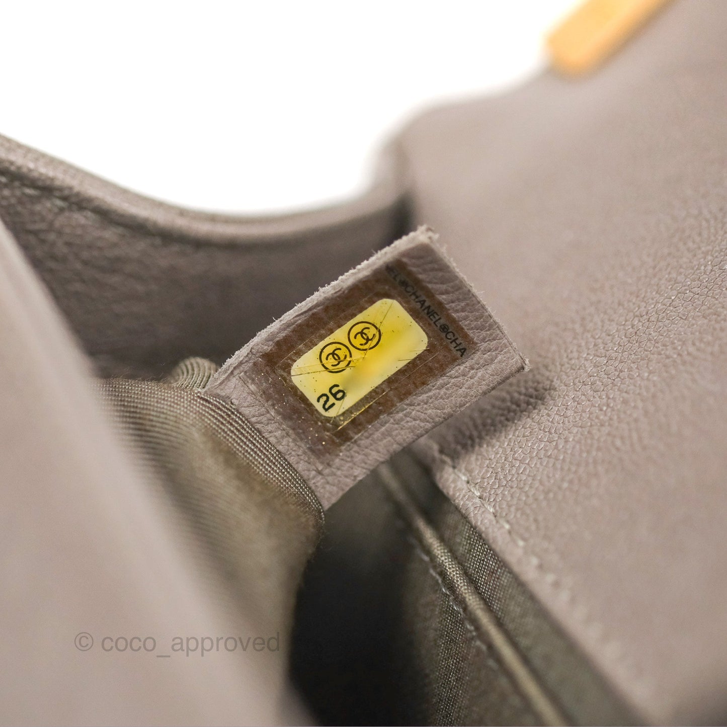 Chanel Small Quilted Boy Dark Grey Caviar Aged Gold Hardware