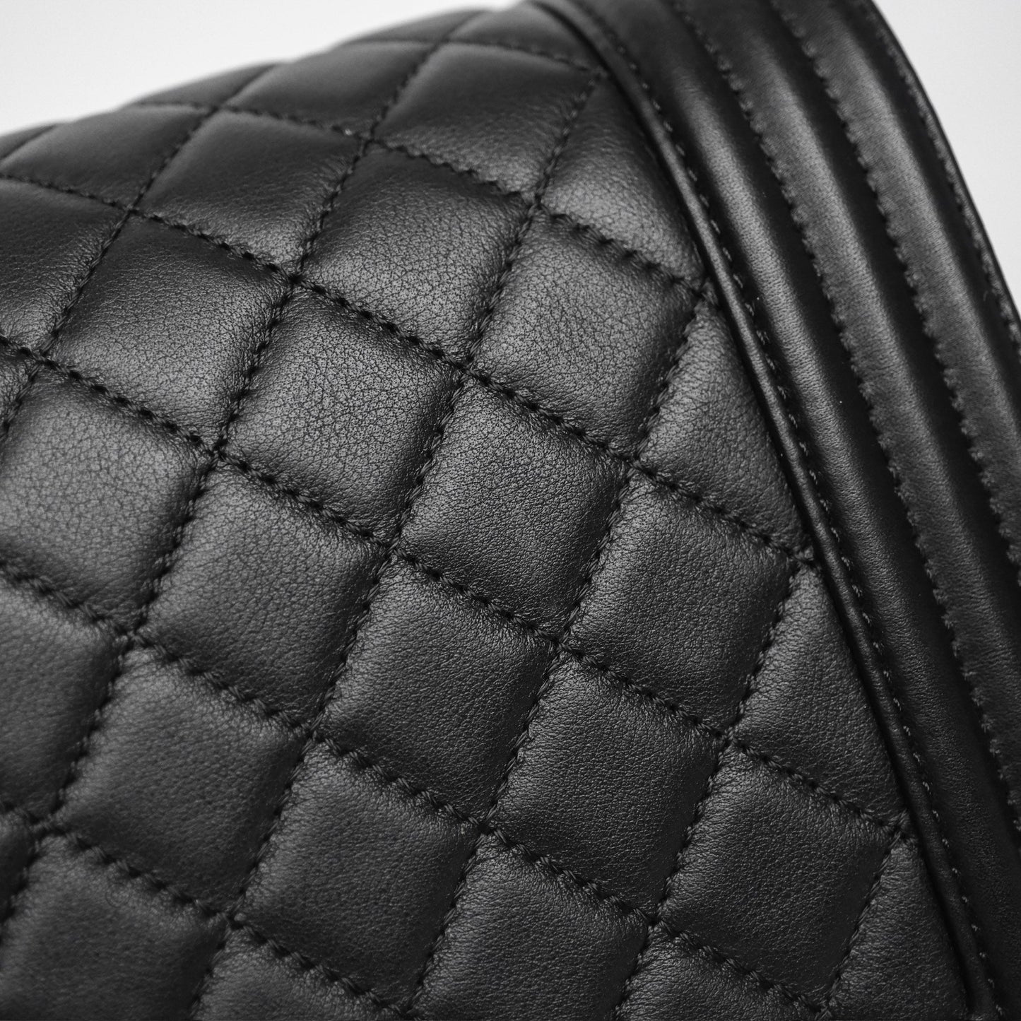 Chanel Quilted Medium Boy Black Calfskin Ruthenium Hardware