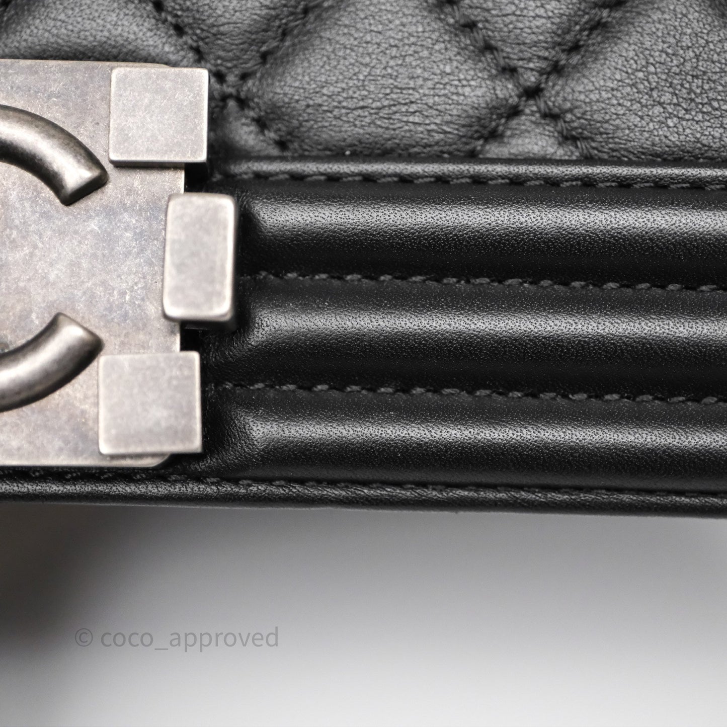 Chanel Quilted Medium Boy Black Calfskin Ruthenium Hardware