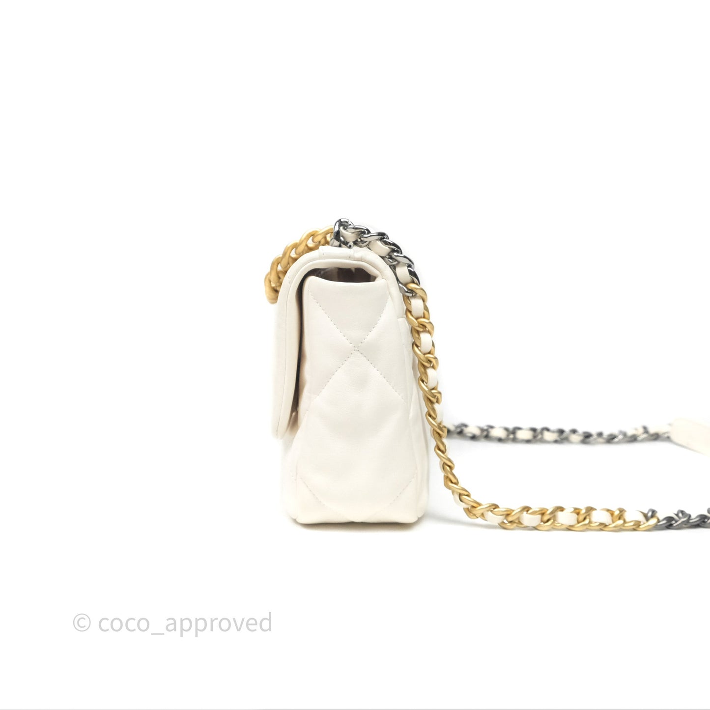 Chanel 19 Small White Mixed Hardware