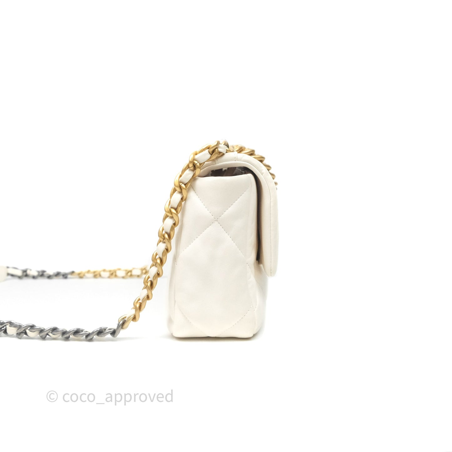 Chanel 19 Small White Mixed Hardware