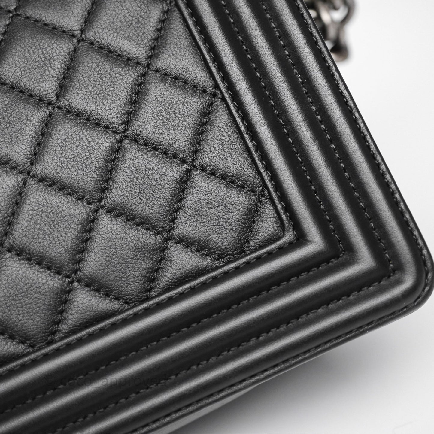 Chanel Quilted Medium Boy Black Calfskin Ruthenium Hardware